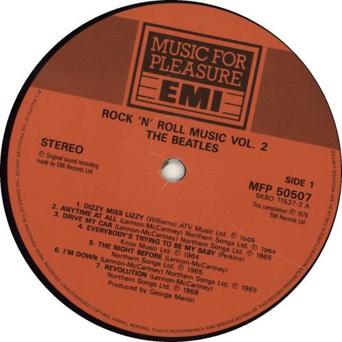 The Beatles Rock N Roll Music Volume 2 UK vinyl LP album (LP